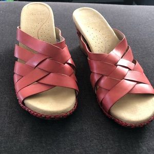 Dansko Red Strappy Healed Sandals Red Size 41
